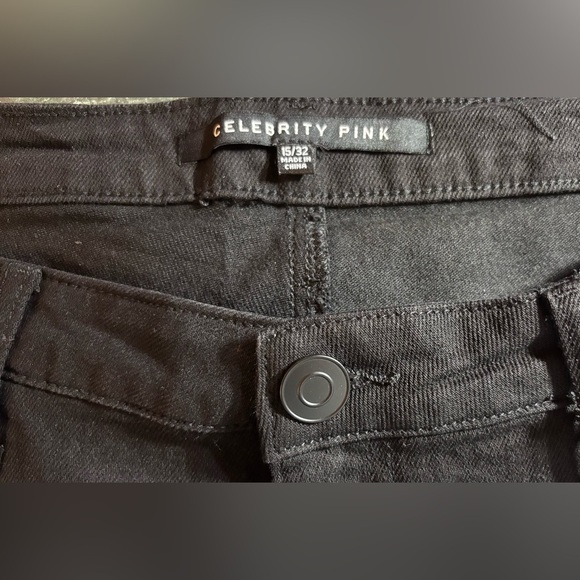 Celebrity Pink Black Flare Jeans Women’s 15/32 Stretch Denim Mid Rise - Picture 8 of 9